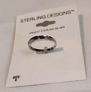 Sterling Designs Silver 925 Ring. Argent Sterling Silver. Ring Size 8. - Picture 1 of 8