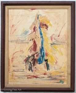 Impresionante pintura expresionista abstracta vintage firmada ilegalmente, colorida 1968 - Imagen 1 de 9