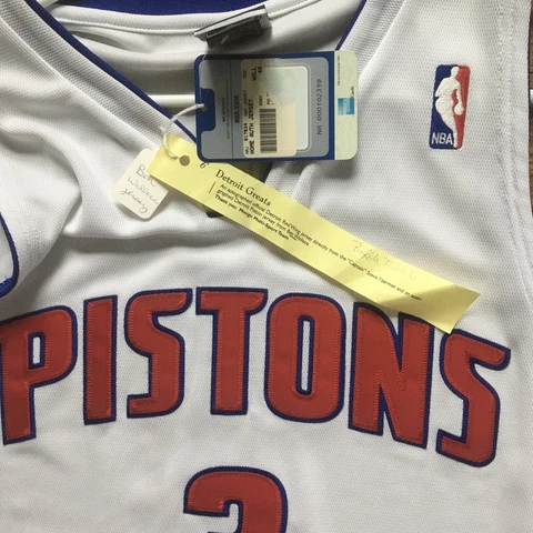 Ben Wallace Detroit Pistons Jersey NBA Mens 48 autograph Team Apparel White Cover