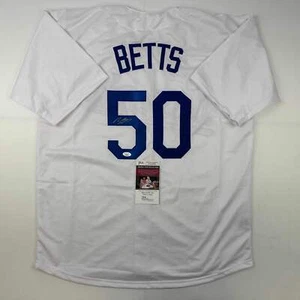 Autographed/Signed Mookie Betts Los Angeles LA White Baseball Jersey JSA COA - Picture 1 of 4