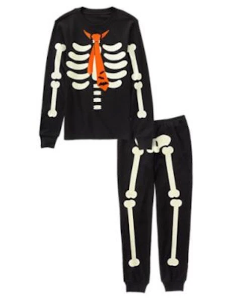 NEW Gymboree SKELETON Halloween Pajama Gymmies Costume Dad Glow In The Dark - Image 1 of 1