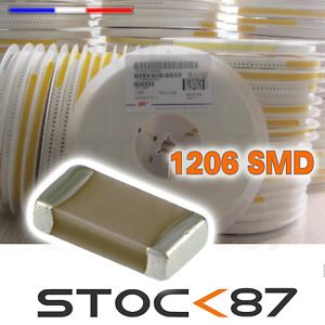 20 à 100pcs condensateur CMS 1206 de 2,2 pF à 10uF 25-50V capacitor SMD ceramic