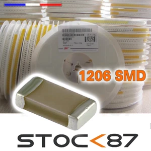 20 à 100pcs condensateur CMS 1206 de 2,2 pF à 10uF 25-50V capacitor SMD ceramic - Imagen 1 de 1