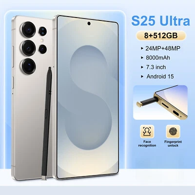 S25 Ultra Smartphone Factory Unlocked 7.3" HD Android 8+512GB 8000mAh Dual SIM - Image 1 of 4