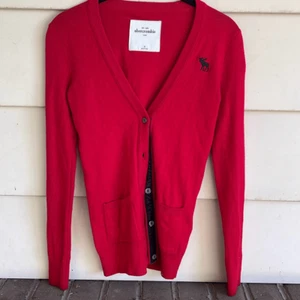 Abercrombie kids red cardigan sweater medium - Picture 1 of 5