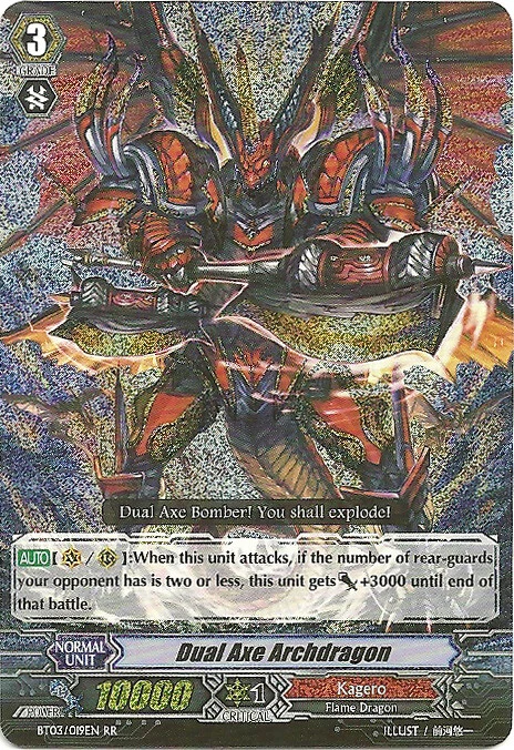 1 x Dual Axe Archdragon - BT03/019EN - RR Near Mint / Mint, English - Image 1 of 1