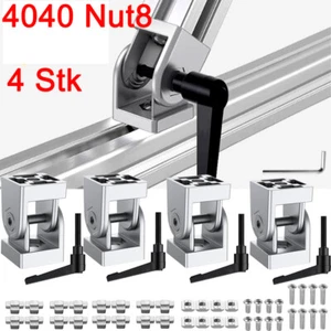 4x Gelenkverbinder Gelenk Aluprofil + Hebel Klemmhebel Für 40x40 Aluprofil nut8 - Bild 1 von 20