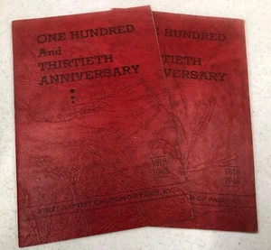 (2) VTG 1948 First Baptist Church Paris KY~130th Anniversary Historical Programs - Imagen 1 de 12