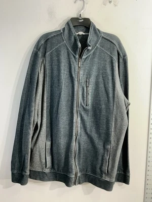 男士 calvin klein 卫衣 2 XL 黑色灰色全拉链模拟颈口袋 — 第 1/4 张图片