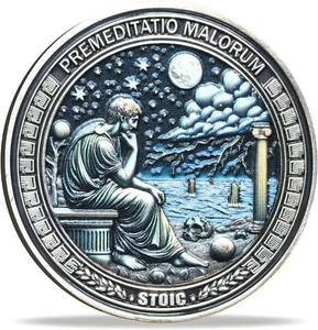 Premeditatio Malorum Seneca Quote Coin Motivational Stoic Coin Ideas Gift - Picture 1 of 6