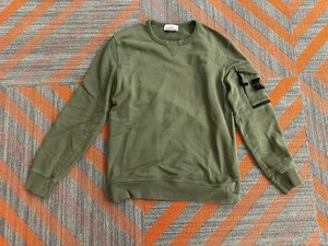 Stone Island Pullover Herren M Compass Logo Rundhals grün mit Tasche - Bild 1 von 9