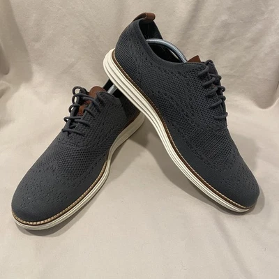 Zapatos Cole Haan Para Hombre Talla 12 Gris Original Grand Stitchlite Punta de Ala Tejido Oxford Foto 1 de 4