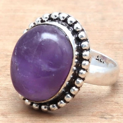 Joyería de plata hecha a mano con piedras preciosas de amatista "8" Foto 1 de 4