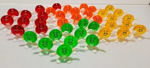 Vintage M&M Happy Christmas String Light Covers Red Orange Yellow Green Lot 40 - Picture 1 of 3