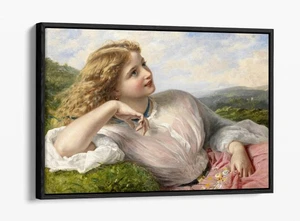 THE SONG OF THE LARK, SOPHIE ANDERSON- FLOAT EFFECT FRAMED CANVAS ART PRINT - Picture 1 of 12
