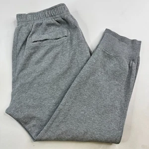 Nike Mens Large Grey Club Fleece Tapered Drawstring Sweatpants Joggers - Picture 1 of 14