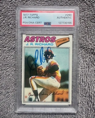 1977 Topps J.R. Richard #260 — PSA/DNA AUTHENTIC — Autograph — Houston Astros - Image 1 of 2