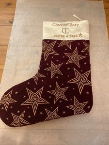 Charlotte Tilbury Burgundy Velvet Youre A Star Stocking Christmas Festive Gift - Picture 1 of 6
