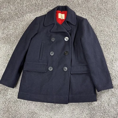 Chaquetón de Colección Sears Niños Talla 10 Azul Marino Lana Militar Dinero Antiguo Preppy Academia Foto 1 de 4
