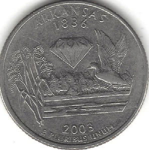2003-D, 25 cent, Arkansas Washington, 50 States (US COIN, MONEY, COLLECTIBLE) - Picture 1 of 2