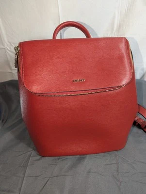 DKNY Womens Bryant Park Leather Top Zip Backpack One Size - Image 1 of 4