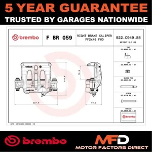 Brake Caliper Front Right Brembo Fits Mercedes Sprinter 2018- 2.1 CDi - Picture 1 of 4