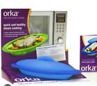 NWOT Mastrad Orka Microwave Steamer with Top Blue SET OF 2 NEW WITHOUT TAGS