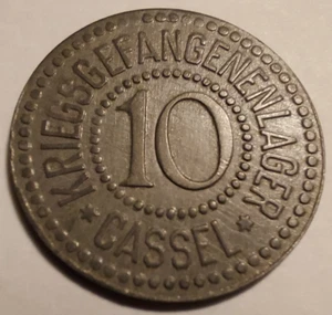 Kriegsgefangenen Lager Cassel Wertmarke 10 Pfennig Eisen - Bild 1 von 2