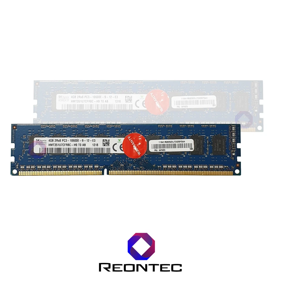 4GB Server RAM SK Hynix PC3 - 10600E DDR3 HMT351U7CFR8C-H9 2Rx8 - Immagine 1 di 1