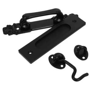 1 Set Sliding Barn Door Handle Lock Hook Set Door Pull Handle with Hook Latch - Picture 1 of 12