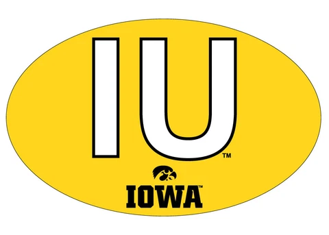 IOWA BLOCK LETTER OVAL MAGNET-IOWA HAWKEYES CAR MAGNET-NEW FOR 2016! Cover