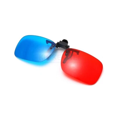 10x Gafas 3D con Clip Azul Cian Rojo Dimensional Juego de Película Foto 1 de 3