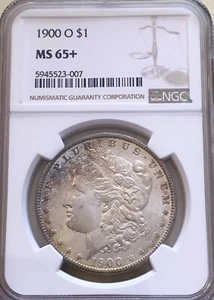 1900 O NGC MS65+ Morgan Silver Dollar $1 1900-O MS-65+ Plus Rainbow Toned - Picture 1 of 5