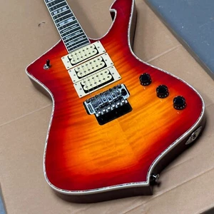 Flame Iceman E-Gitarre Sunburst orange Korpus Hardware HHH Tremolo kostenloser Versand - Bild 1 von 6