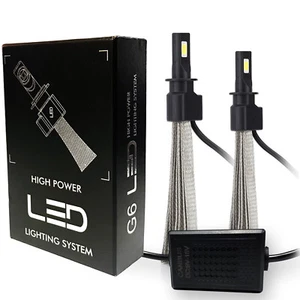 2x H3 Fanless LED Conversion Kit 60W 6400LM 6000K Xenon White Car Fog Light Bulb - Picture 1 of 6