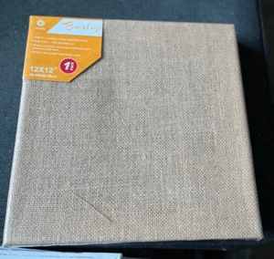 Conda Burlap 12" x 12" Square Deco Art Stretched Frame NEW - Bild 1 von 3