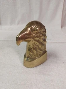 1 Vintage 2LB 5 1/2" Eagle Head Bookend Brass Door Stopper HEAVY Free Shipping  - Picture 1 of 11