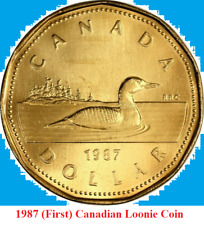1987 Canada One Dollar Coin. (UNC. Canadian Loonie 1 $)