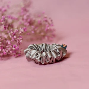 Mulberry Silk Scrunchie for Women - Black Brown Red Pink Gold Silver Colors 1 pc - Picture 1 of 32