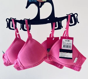 All Sorts Sport Bralette Crop Tops x 2 Size 8-10 Kid Girls Pink Bra Running #1 - Picture 1 of 12