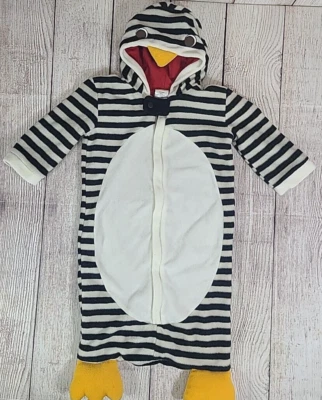 Gymboree Penguin Costume One Piece Outfit Infant 0-6 Months Full Zip Striped - Image 1 of 4
