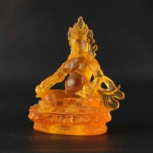 Feng Shui Tibet Tibetan Buddhism Statue Yellow Jambhala Buddha 14.5cm - Picture 1 of 4