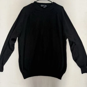 Suéter Giasone 100 % cachemir de 2 capas XXL negro para hombre suéter manga larga preppy - Imagen 1 de 7