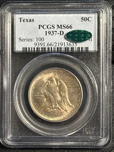 1937 D Classic Commemorative Texas Independence Centennial PCGS MS-66 CAC Texas - Picture 1 of 2