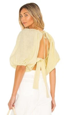 Top corto Jens Pirate Booty Cali Coast Paia en plátano pequeño S amarillo mangas abullonadas Foto 1 de 4