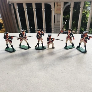 American Revolutionary War Soilders Lot of 6 by Elastolin, Germany Plastic Clean - Picture 1 of 5