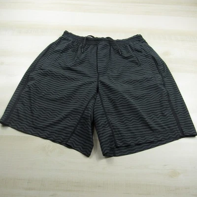 Pantalones Cortos Lululemon Para Hombre Grandes Negros Gris Rompe el Ritmo Forrados 9 Entrepiernas Gimnasio Activo Foto 1 de 4