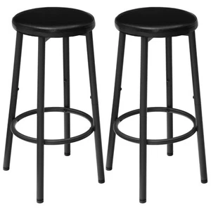 Bar Stools Set of 2, Bar Stools for Kitchen Island, 25.6 Inches PU Upholstere... - Picture 1 of 9