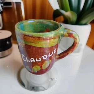 Vintage Dryden Pottery Coffee Mug Handmade Glazed Ceramic Cup Claudus 6oz 6" T - Picture 1 of 6