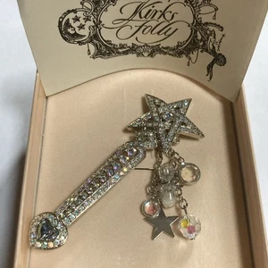Kirks Folly Fata Madrina Bacchetta Swarovski Stella Scintillante Spilla Clessidra - Foto 1 di 12